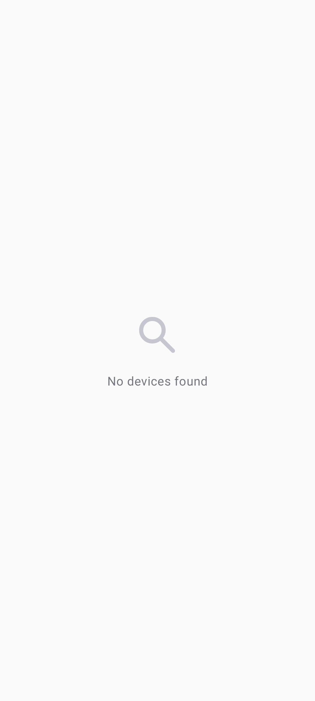 No devices found
