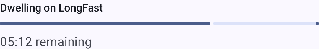 Dwell countdown showing time remaining on the current preset