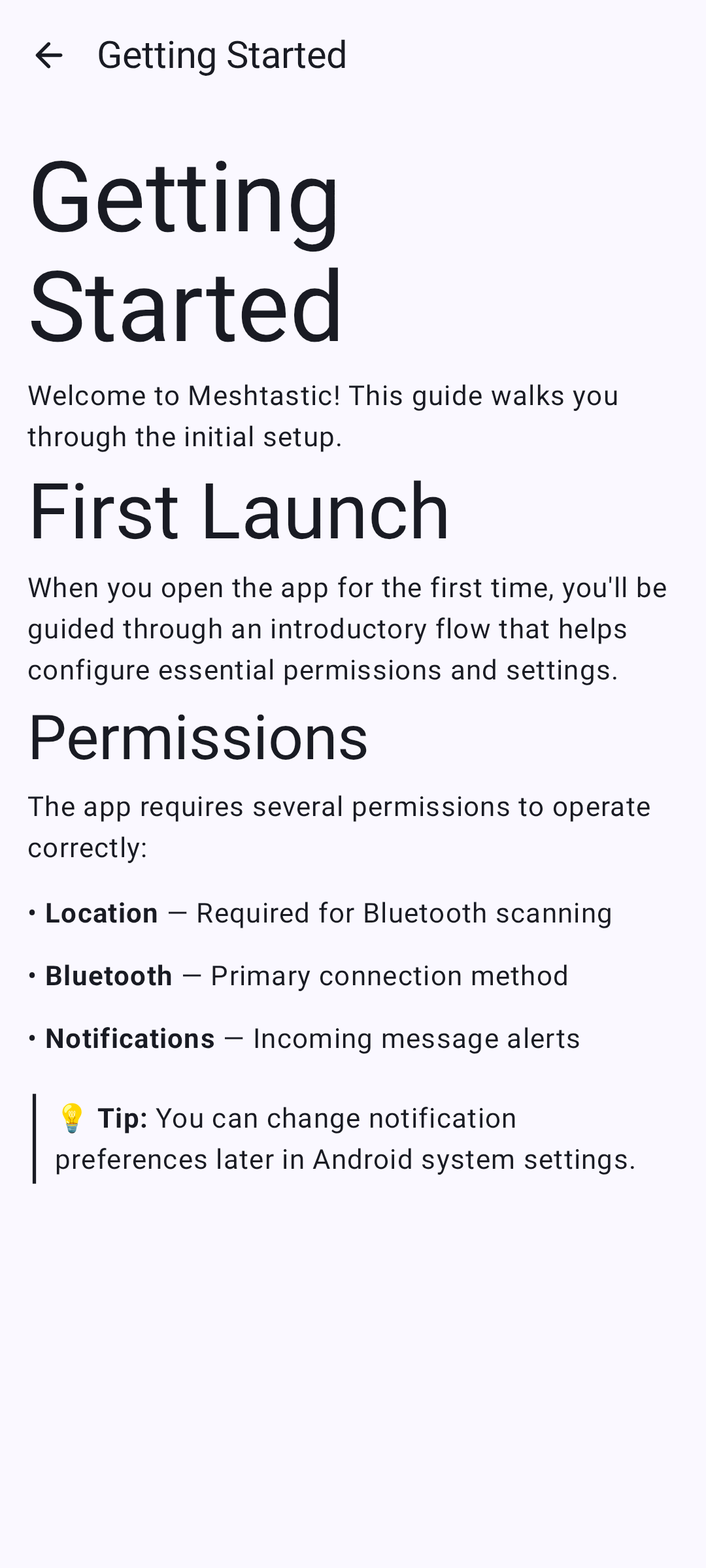 A documentation page