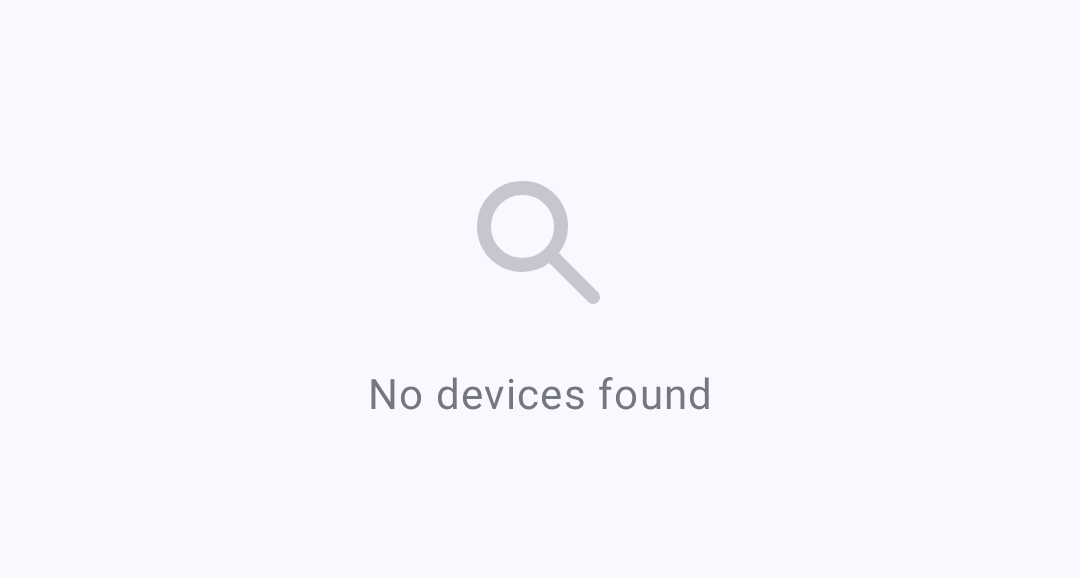 No devices found