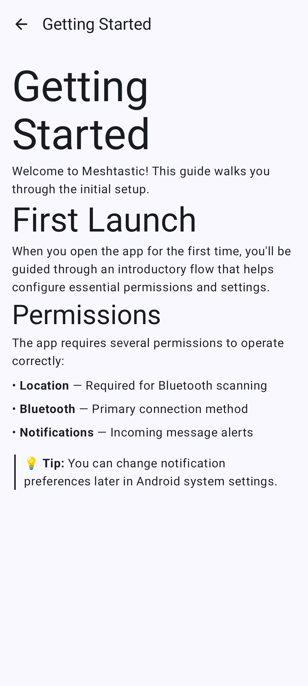A documentation page